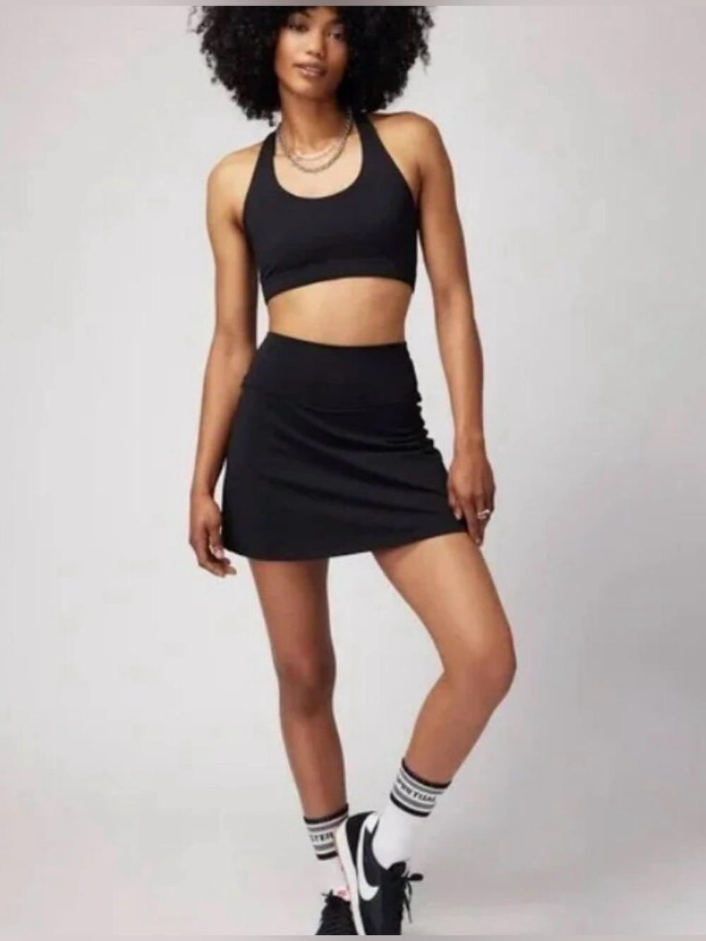 Spiritual Gangster Black Nyla Active Mini Skirt